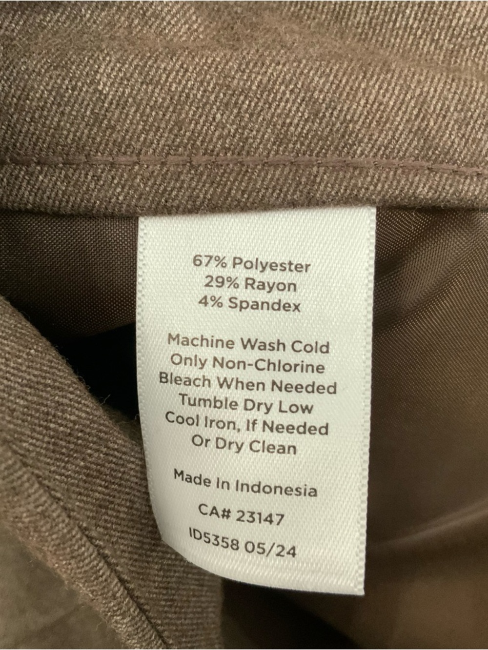 Talbots Petites Elastic Waist Pull On Pants 16P Stretch Brown Office To Casual - Picture 6 of 13